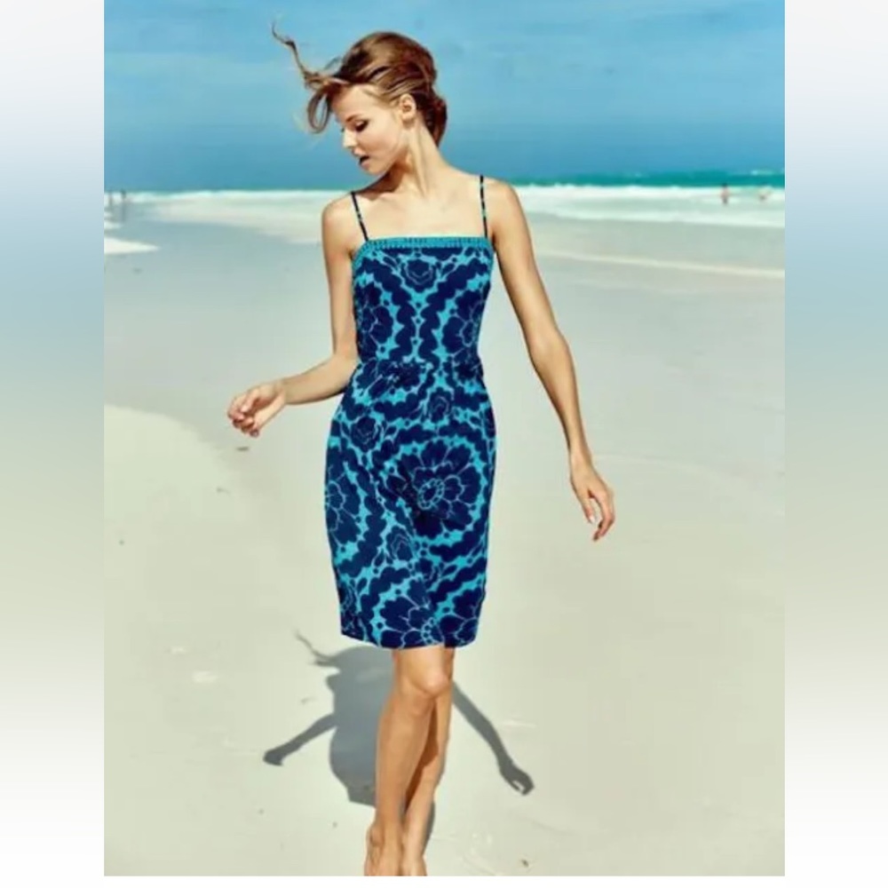 Boden Women’s Maxi Floral Jersey Sundress Dress Navy Blue Teal 2 (XS) NWOT